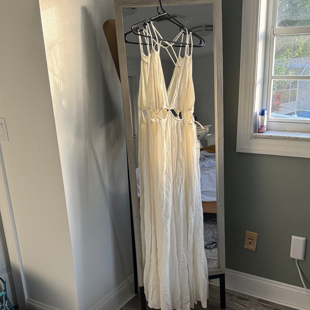 Chic Anthro Cream Maxi Dress